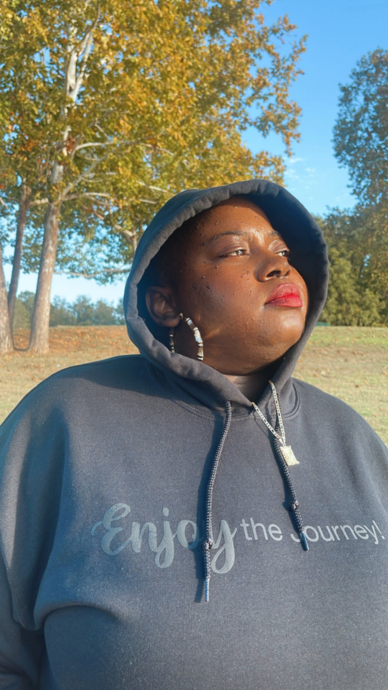 Enjoy the Journey (black on black Hoodie)