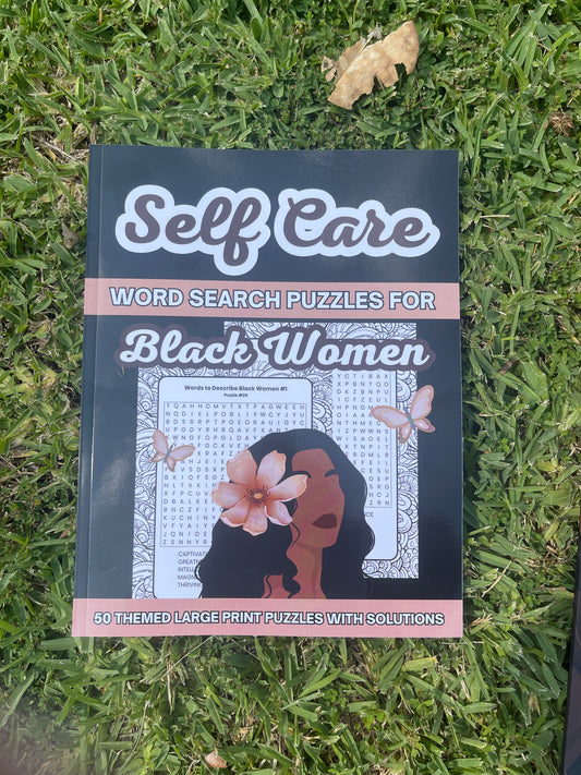 Self Care Word Search for Black Women: 50 Theme Large Print Puzzles with Solutions